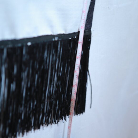 Black and Gold Mood Goddess Nylon Canvas Sacred Geometric Tassel Wall Tapestry - Picture 8 of 8